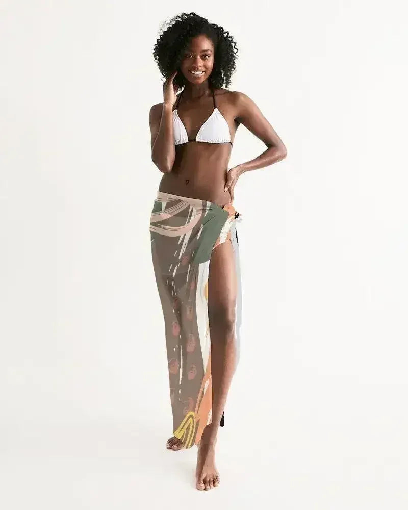 Voile circulaire multicolore vert, cache-maillot
