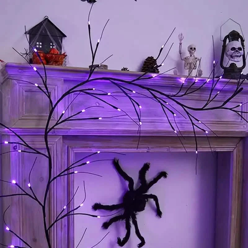 Guirlande lumineuse LED 54 chauves-souris pour Halloween, guirlande lumineuse décorative murale d'intérieur
