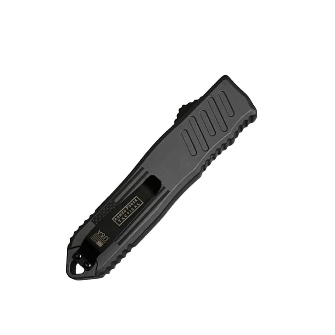 Lot de 2 : Couteau automatique OTF de 14 cm avec lame poignard semi-dentelée