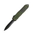 Lot de 2 : Couteau automatique OTF de 14 cm avec lame poignard semi-dentelée