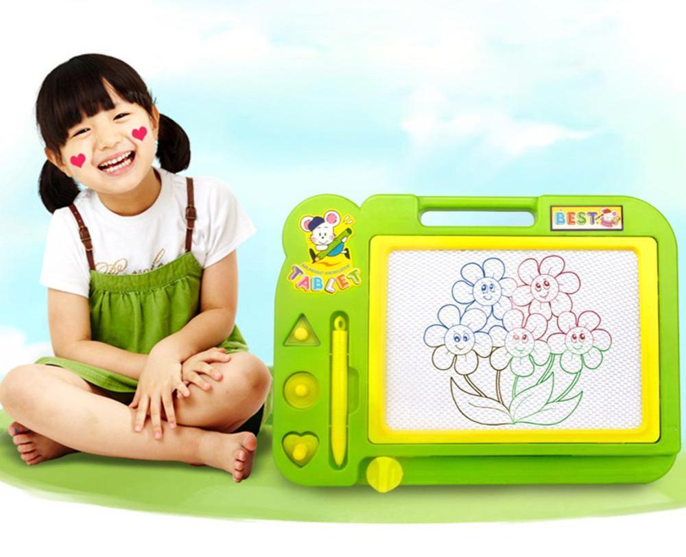 Tablette de dessin magnétique éducative populaire pour enfants, tableau de dessin et d'écriture pour garçons et filles, en 4 couleurs luxueuses