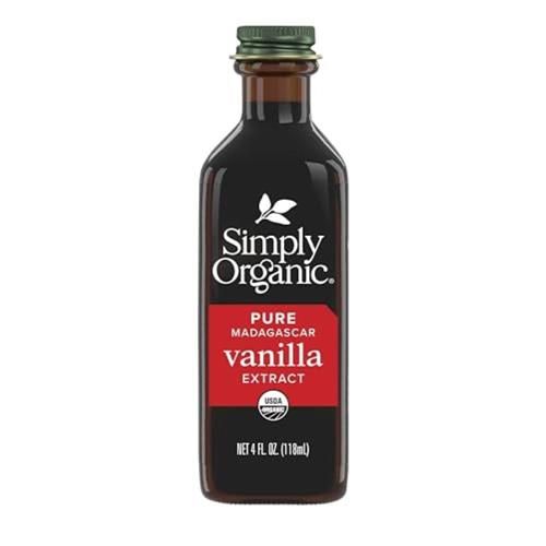 Extrait de Vanille Pure de Madagascar Simply Organic, bocal en verre de 118 ml, certifié biologique, arôme sans sucre pour smoothies