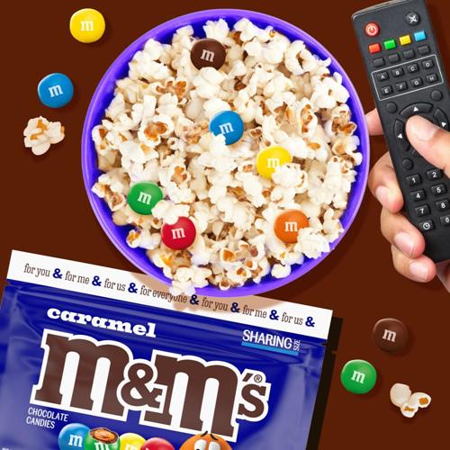 M&M's Caramel Chocolat au lait, Format familial, Sachet refermable de 256 g