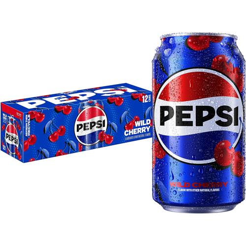 Pepsi Cola Boisson gazeuse, Cerise sauvage, Canettes de 355 ml (Paquet de 12)