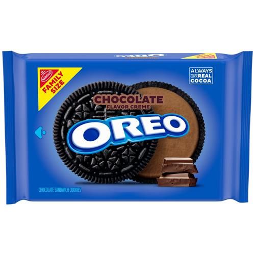Biscuits sandwich au chocolat Oreo Crème Chocolat, format familial, 530 g