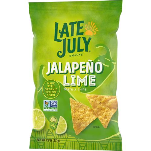 Chips tortilla Jalapeño et citron vert Late July Snacks, sac de 221 g