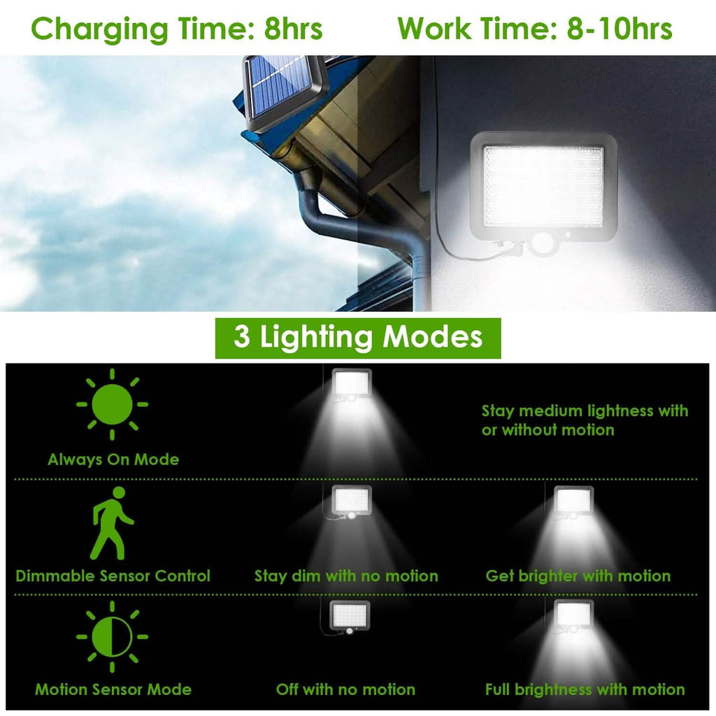Projecteur de sécurité solaire extérieur 56 LED