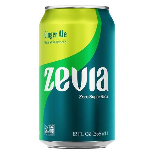 Boissons gazeuses Zevia Zéro Sucre, Ginger Ale, canettes de 355 ml (paquet de 12)