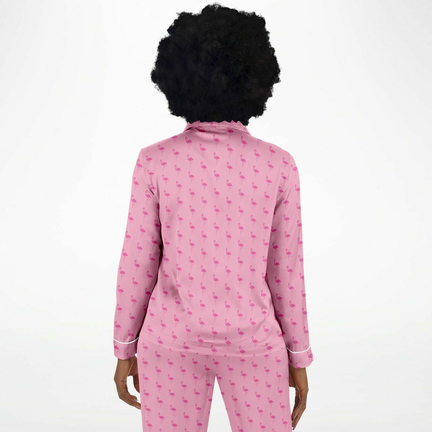 Pyjama en satin simple flamant rose