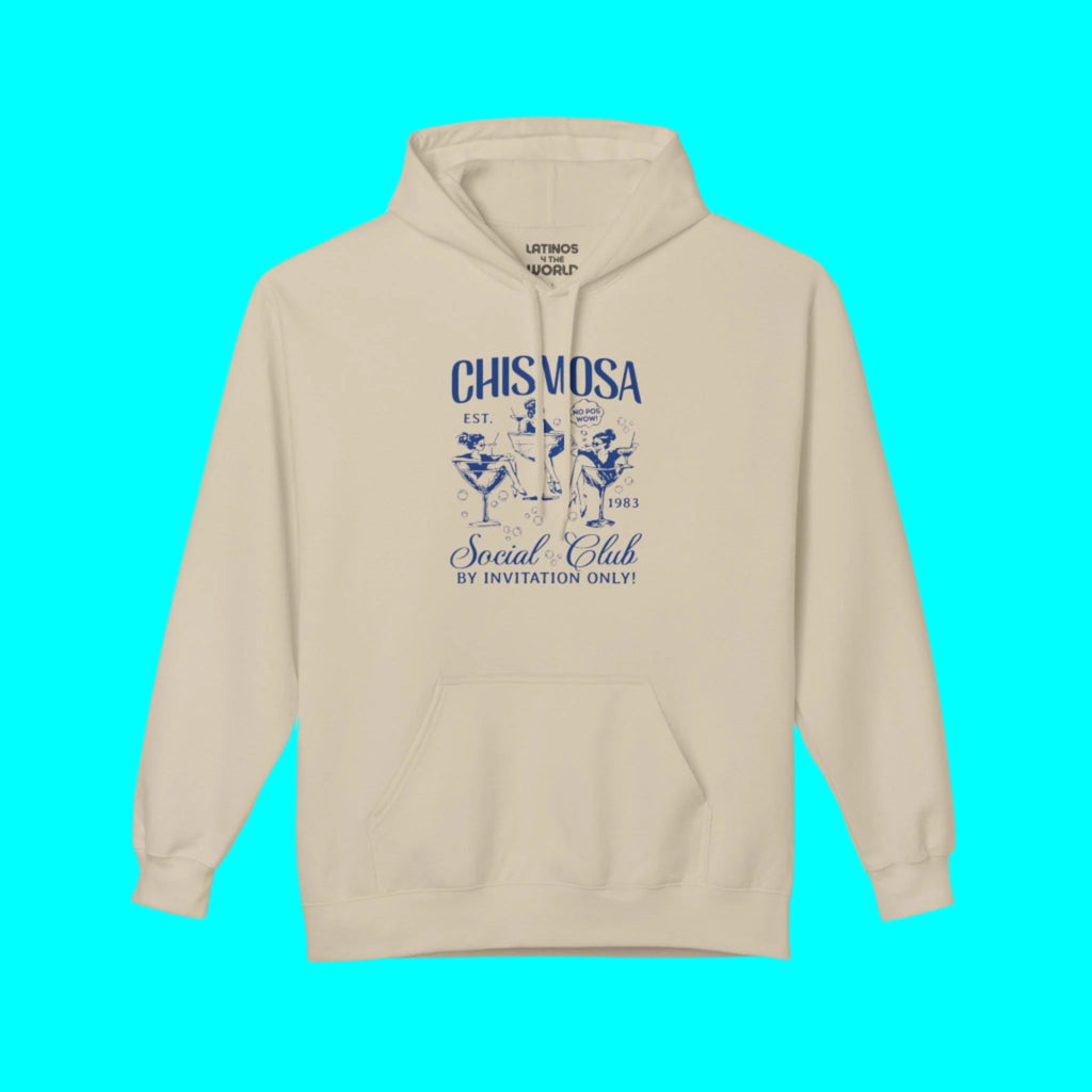 Chismosa Social Club Comfy Warm Hoodie | No Pos Wow! By Invitation Only! Funny Latino Fleece-Lined Crewneck