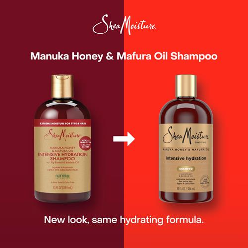 Sheamoisture Shampoing Hydratation Intense Pour Cheveux Secs Et Abîmés Miel De Manuka Et Huile De Mafura Sans Sulfate 384 ml
