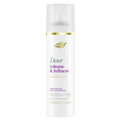 Dove Shampooing Sec Advanced Volume & Éclat Rafraîchit & Redonne du Corps aux Cheveux Plats Sans Eau Pour 2 Jours de Fraîcheur & de Volume 142g