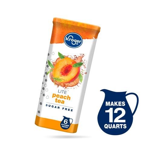 Kroger Lite Zéro sucre Thé glacé saveur pêche Mélange en poudre 6 sachets