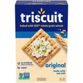 Biscuits Triscuit Original au blé entier, craquelins végétaliens, collations saines, collations pour le déjeuner, 241 g