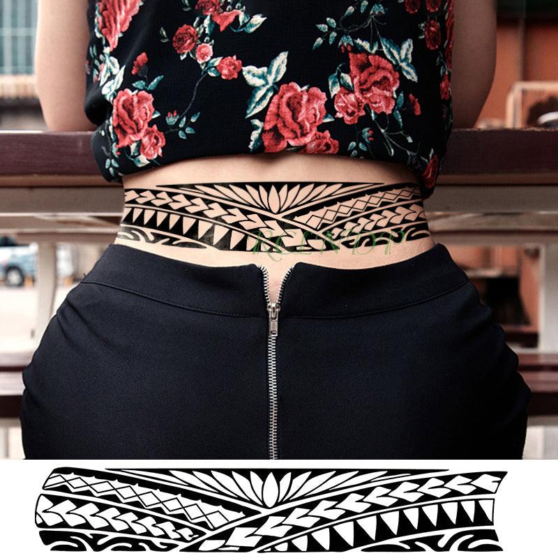 Lot de 57 feuilles de tatouages temporaires autocollants imperméables, grand tatouage noir moderne et élégant pour femmes et hommes, à appliquer sur la taille et les bras