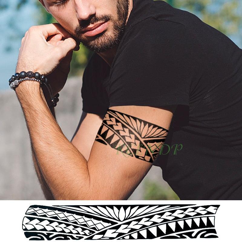 Lot de 57 feuilles de tatouages temporaires autocollants imperméables, grand tatouage noir moderne et élégant pour femmes et hommes, à appliquer sur la taille et les bras