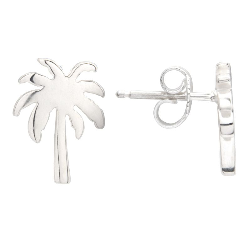 Clous d'oreilles palmier – Argent sterling, 9 mm