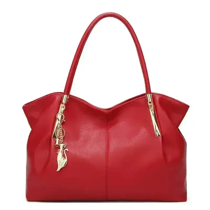 Sac à main de grande capacité et de couleur unie pour femme