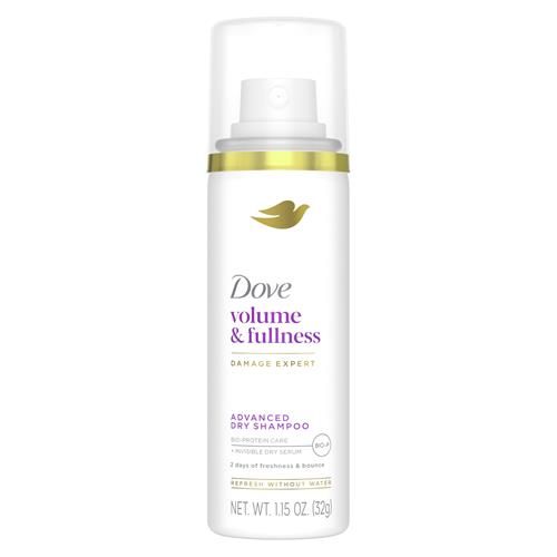Dove Shampooing Sec Advanced Volume & Éclat Rafraîchit & Redonne du Volume aux Cheveux Plats Sans Eau Pour 2 Jours de Fraîcheur & de Volume 32 g