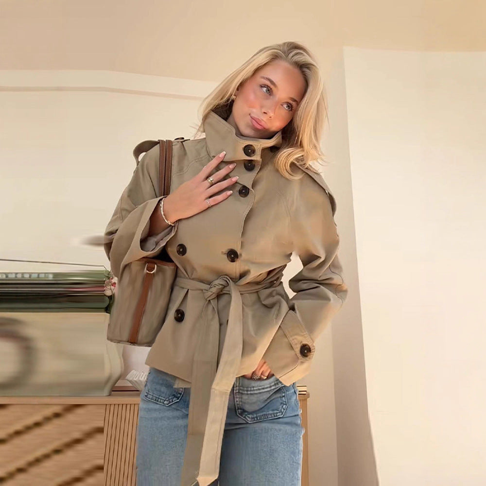 Trench-coat lacé à la taille pour femme