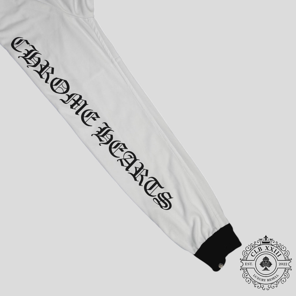 Veste de survêtement en maille Chrome Hearts Horseshoe Logo Blanche