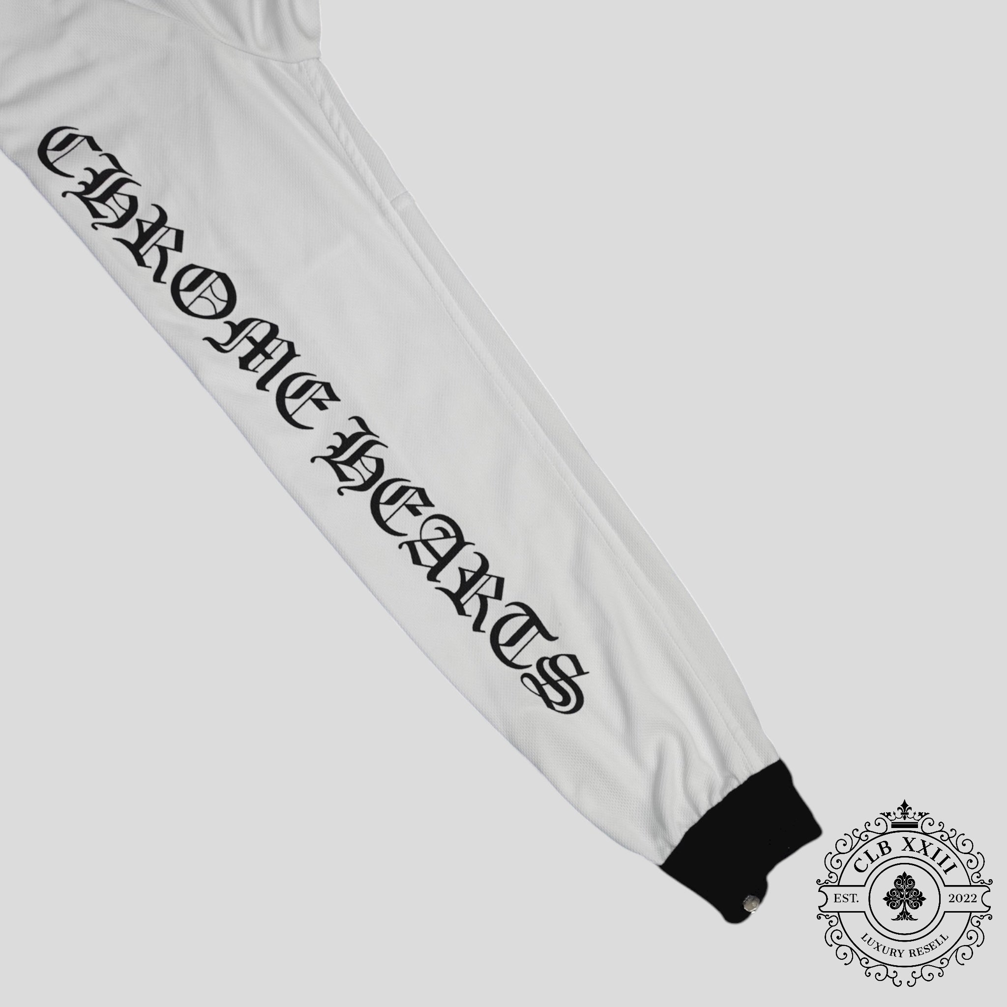 Veste de survêtement en maille Chrome Hearts Horseshoe Logo Blanche