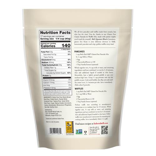 Bob’s Red Mill Préparation pour crêpes et gaufres sans gluten, 680 g (lot de 1) – Céréale entière, donne 34 crêpes par sac, l’emballage peut varier