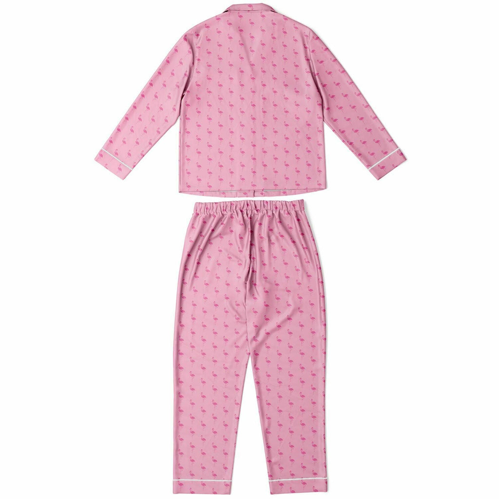 Pyjama en satin simple flamant rose