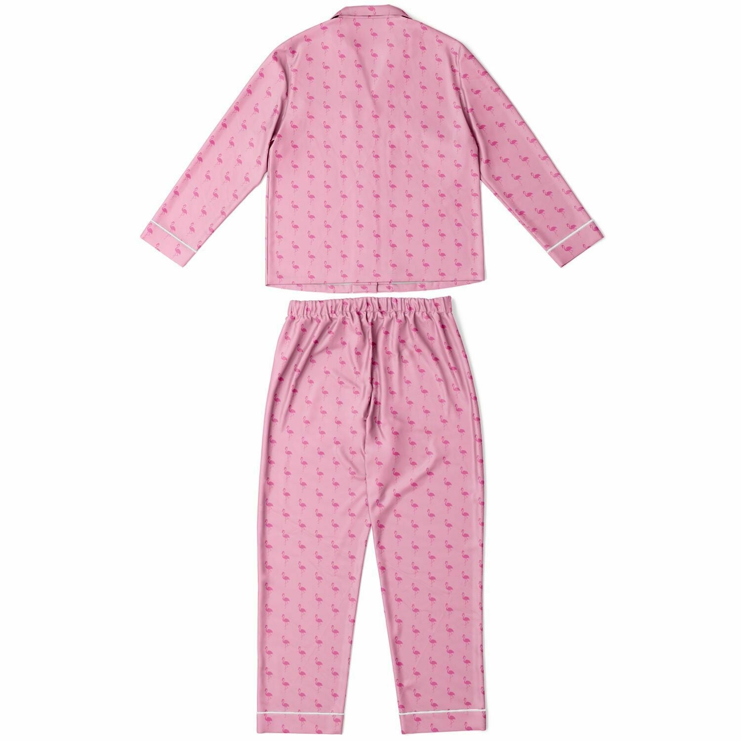 Pyjama en satin simple flamant rose