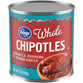 Piments entiers Chipotle sans gluten Kroger en sauce Adobo 7 oz