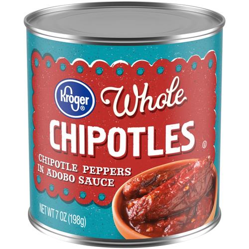 Piments entiers Chipotle sans gluten Kroger en sauce Adobo 7 oz