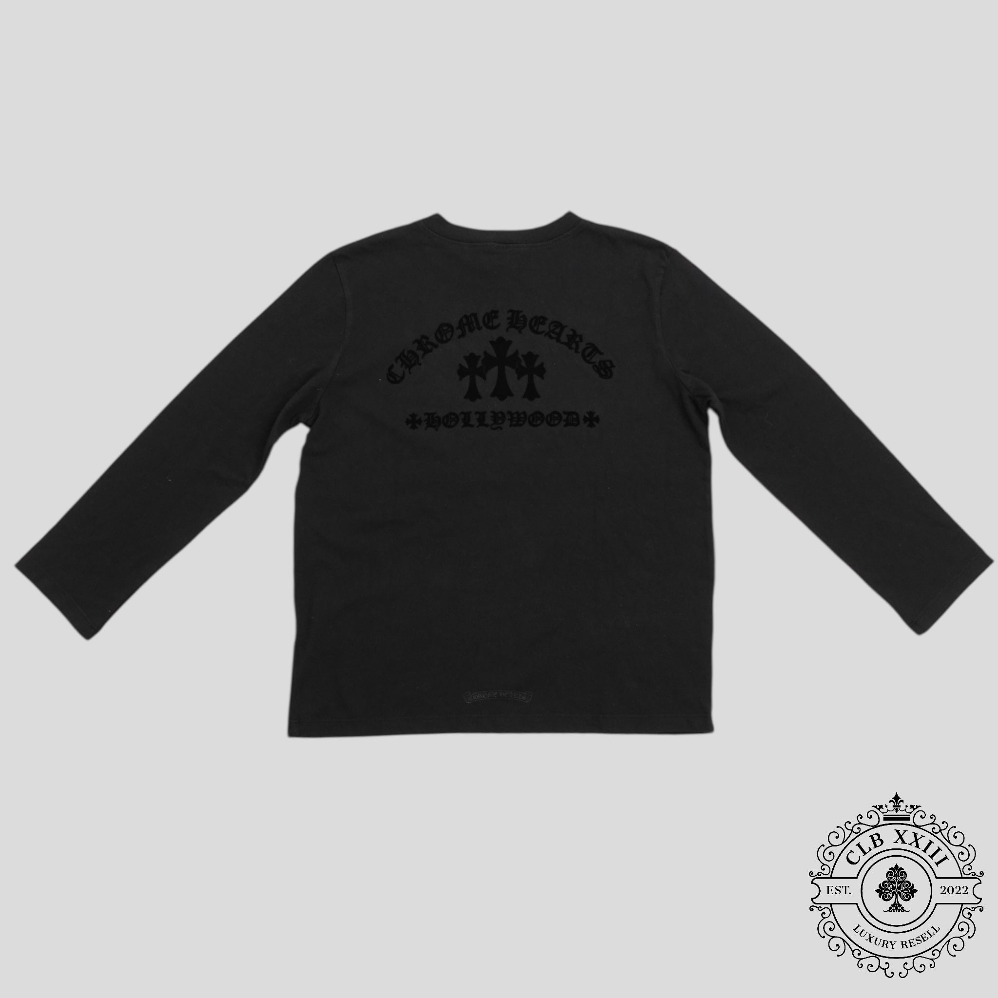 Chrome Hearts Femme Manches Longues Flocquées Triple Croix Noires