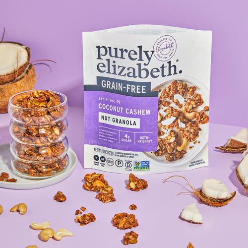 Purely Elizabeth, Granola cétogène noix de coco cajou, sans céréales, sans OGM, Paléo (sachet de 227 g)