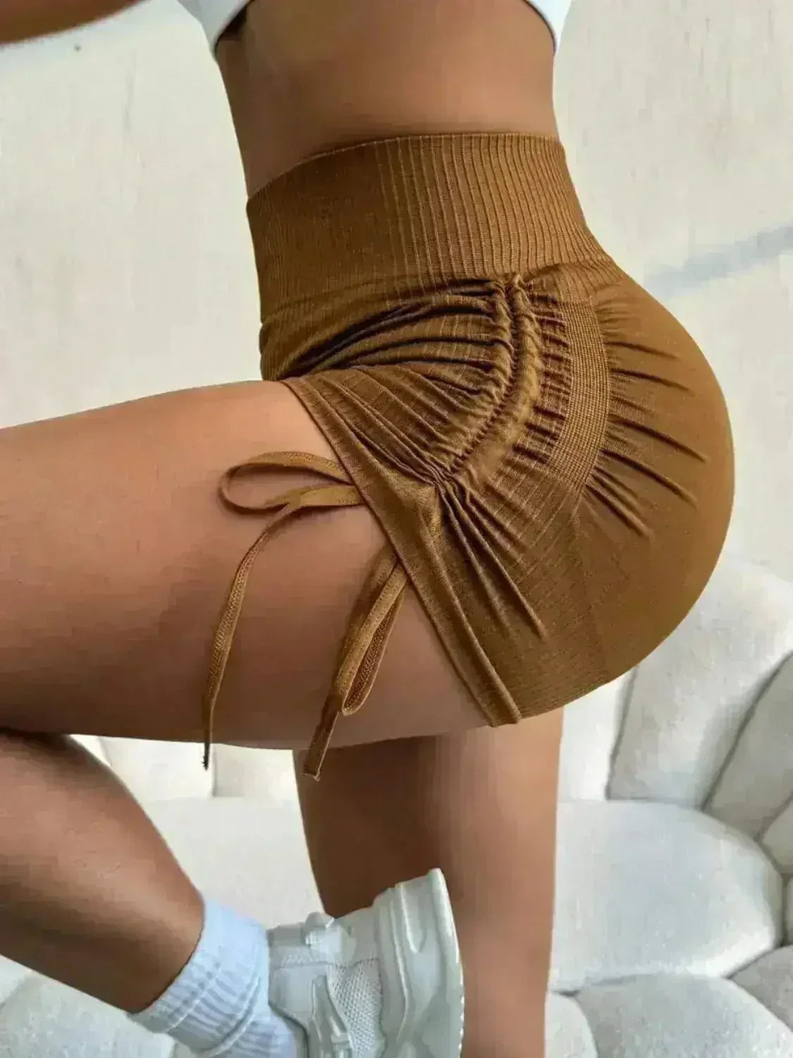 Short de sport taille haute | Mélange Polyamide-Élasthanne | Essentiels d'entraînement