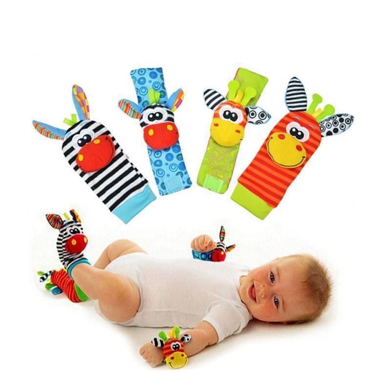 Chaussettes Modernes pour Bébé, Jouets en Peluche, Hochets de Poignet en Forme d'Insectes de Jardin, Jouets Éducatifs Mignons aux Couleurs Vives pour Enfants