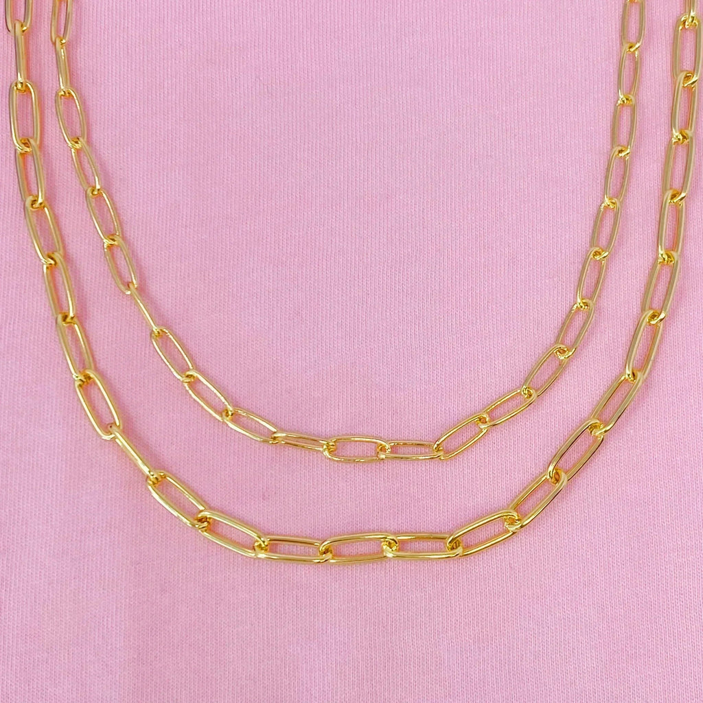 Collier à double chaîne en maille gourmette