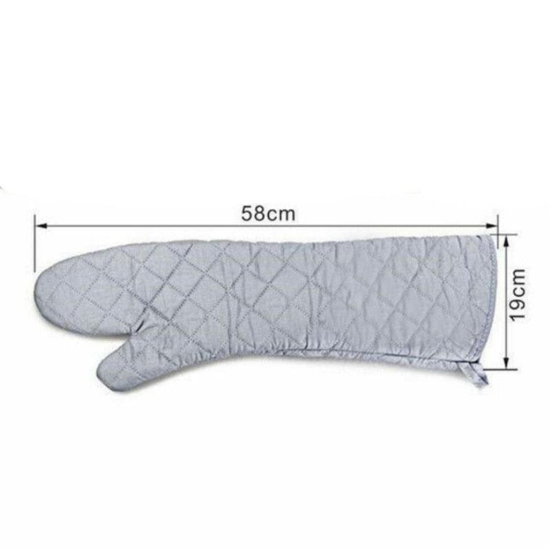 Gants de cuisine de 58 cm de long, résistants à la chaleur, en coton pour barbecue, cuisson et pâtisserie. Accessoires de cuisine, gants de cuisine résistants à la chaleur, utilisables pour le grill, la cuisine et le barbecue.