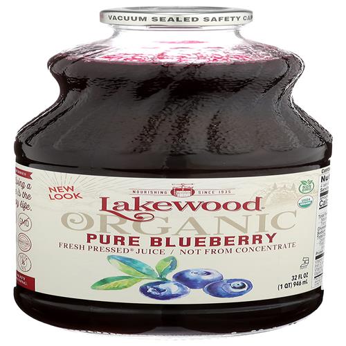 Jus pur de myrtille biologique Lakewood, 946 ml