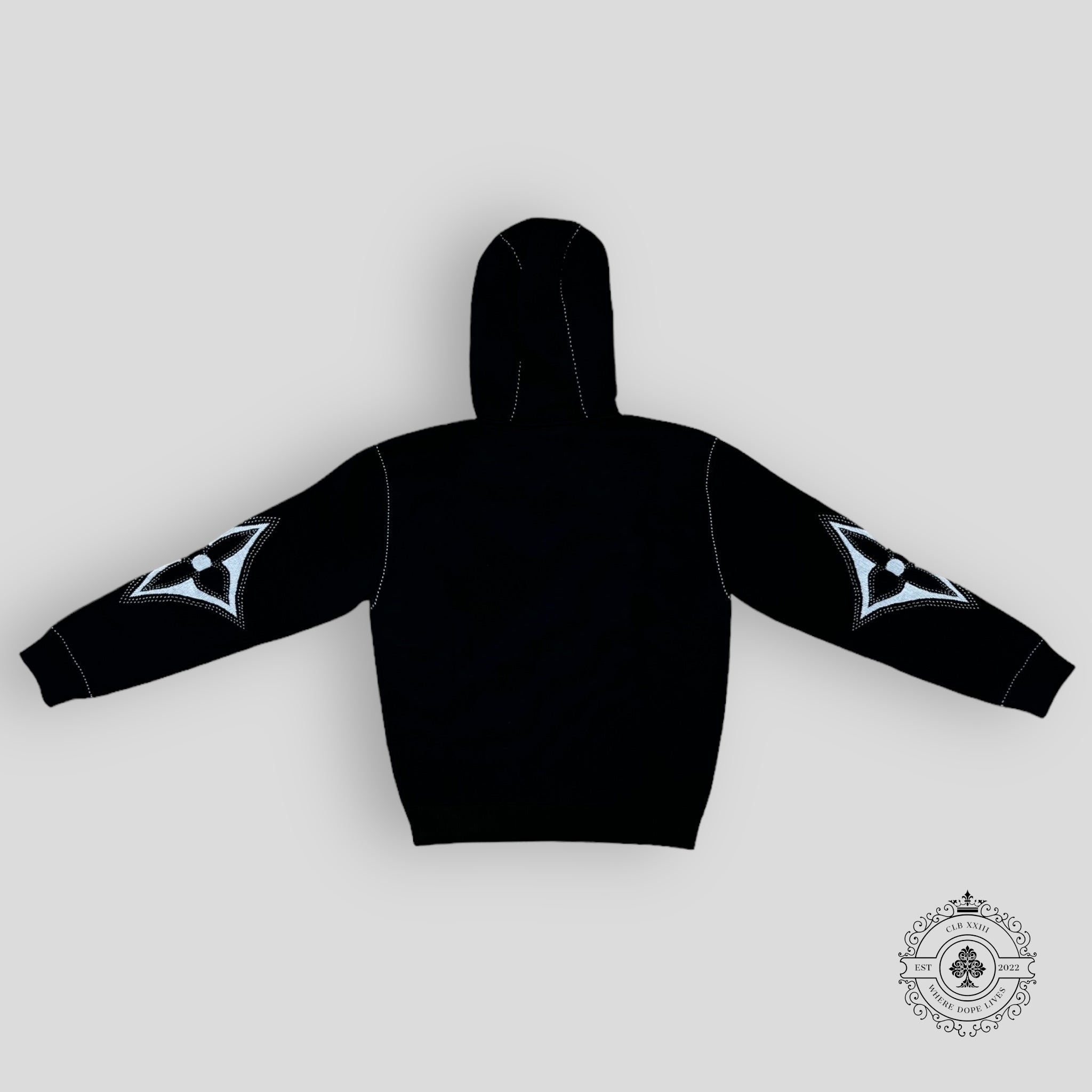 Sweat à Capuche Zippé Louis Vuitton à Intarsia Graphique Fleur Monogramme Noir
