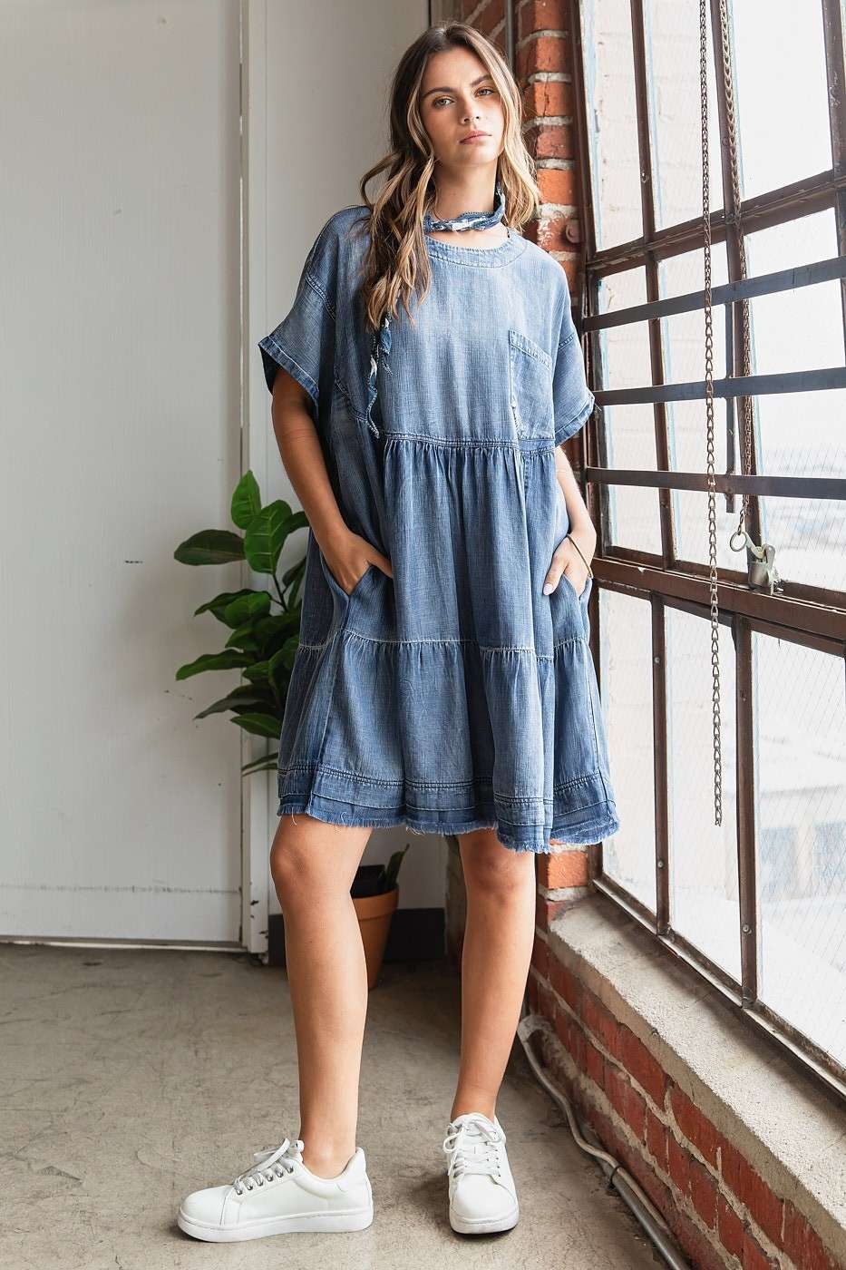 Robe Courte Ample Coupe Relax Bohème Confortable et Respirante pour Femme