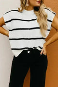 Pull à manches chauve-souris rayé - Tee-shirt oversize rayé | Femstylo