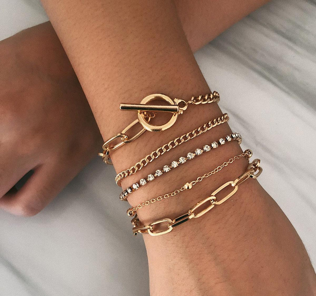 Bracelets et joncs bohèmes géométriques multi-couches en cristal, breloque, bracelet ajustable pour femmes, cadeaux de bijoux de luxe
