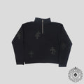 Chrome Hearts Quarter Zip en poil de poney noir