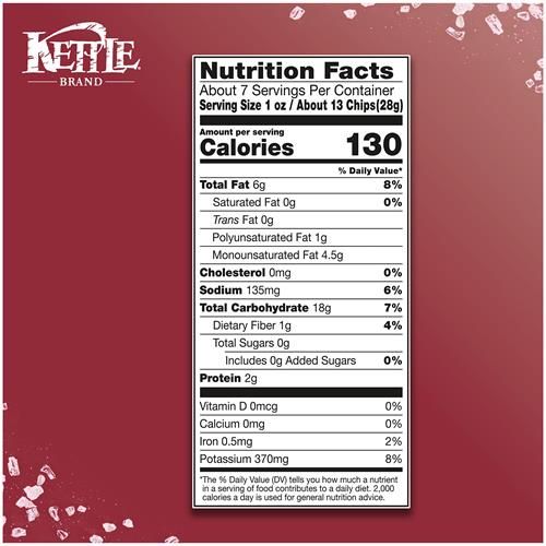Kettle Brand Potato Chips, Chips Kettle Air Fryer Sel de l'Himalaya, Sachet de 184 g