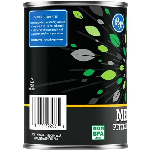 Olives noires mûres dénoyautées, taille moyenne, Kroger, 170 g