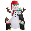 Bonhomme de neige et pingouin gonflables de 1,8 m avec soufflerie intégrée et lumières LED