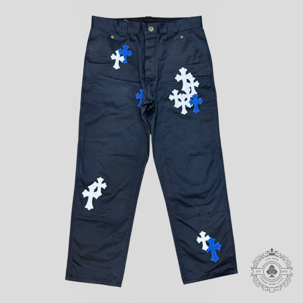 Pantalon de travail Chrome Hearts Cross Patch bleu marine