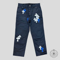 Pantalon de travail Chrome Hearts Cross Patch bleu marine