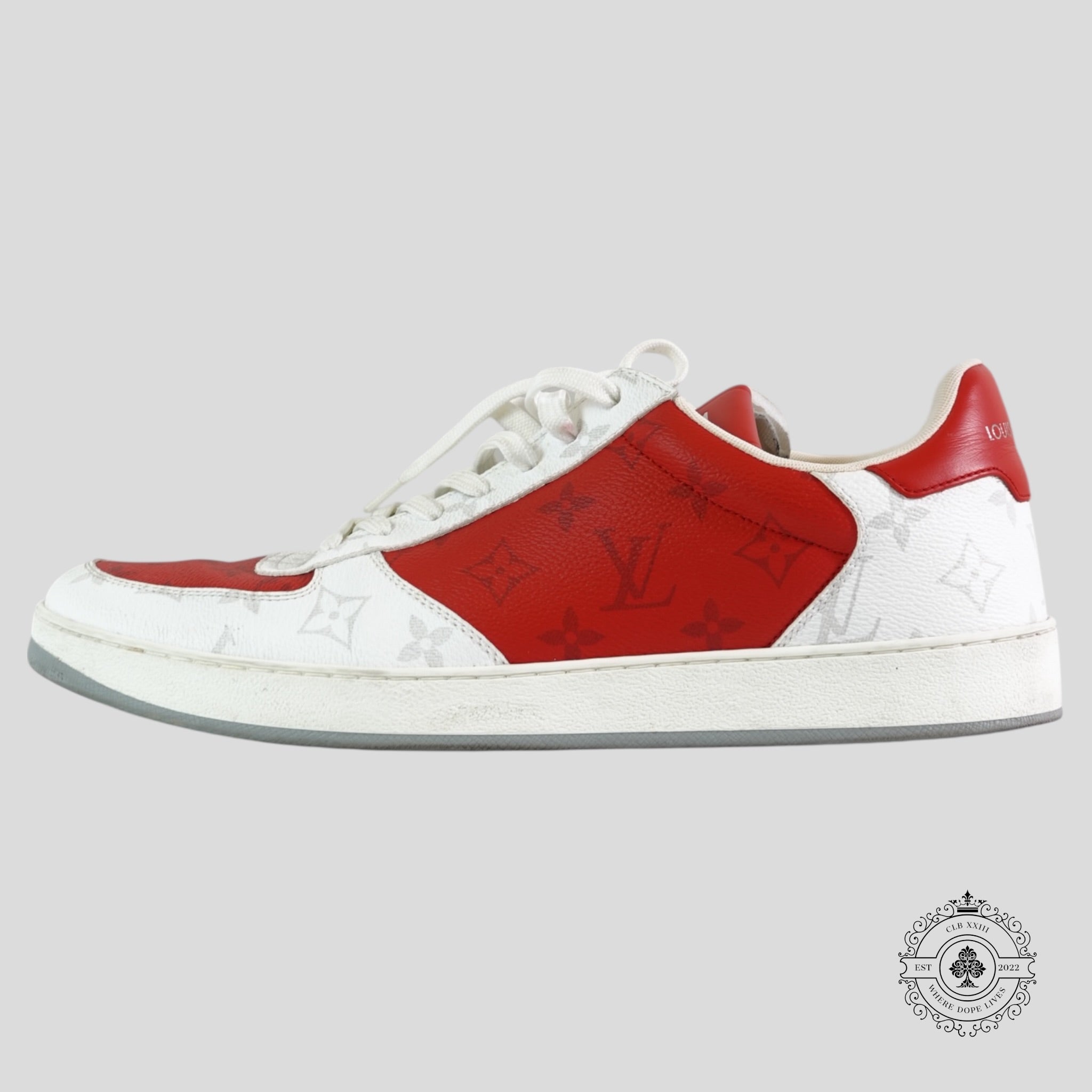 Baskets Louis Vuitton Rivoli rouges et blanches