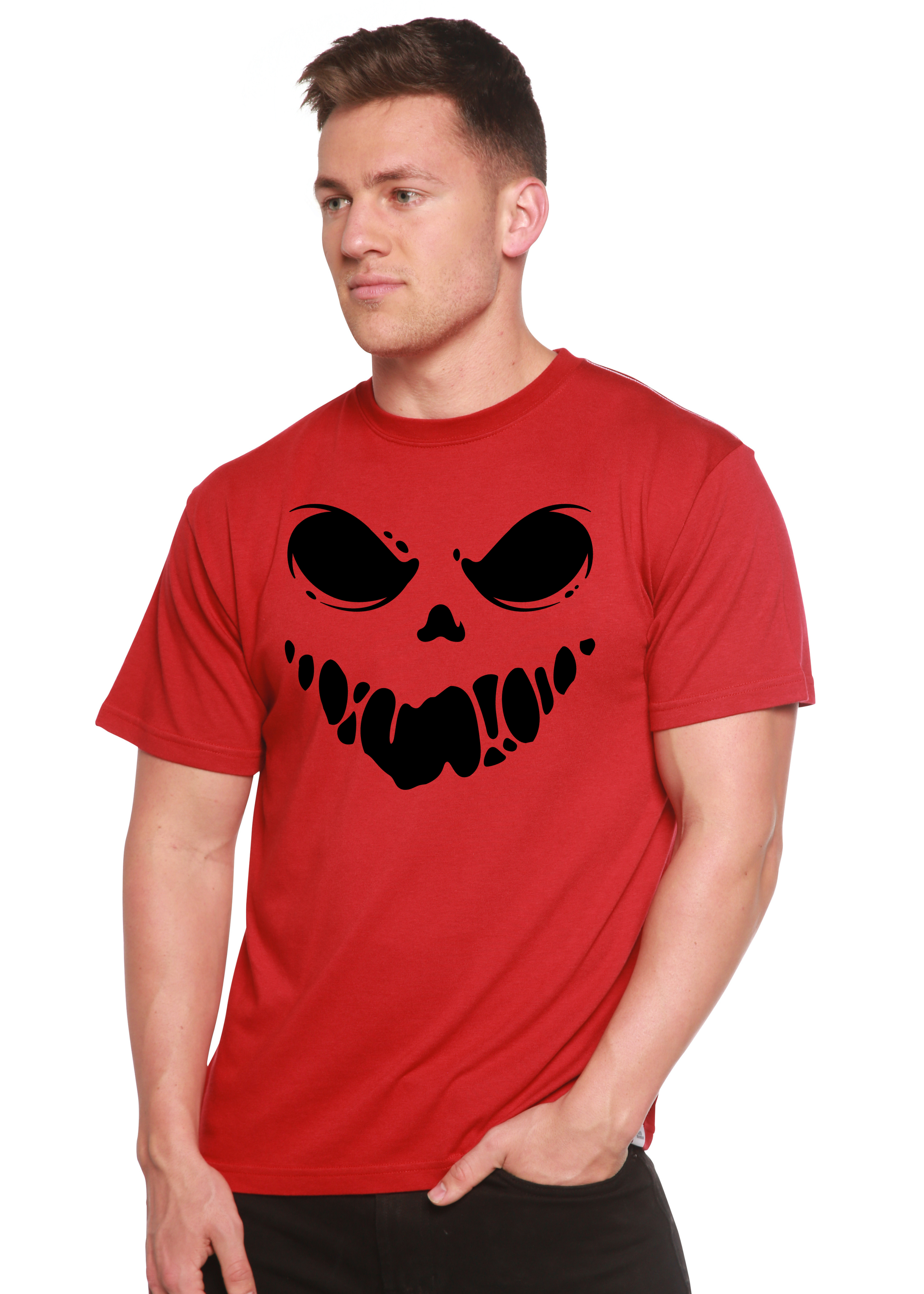 T-shirt graphique à manches courtes Halloween Boo pour homme en bambou viscose/coton biologique